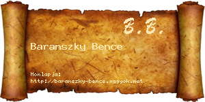 Baranszky Bence névjegykártya